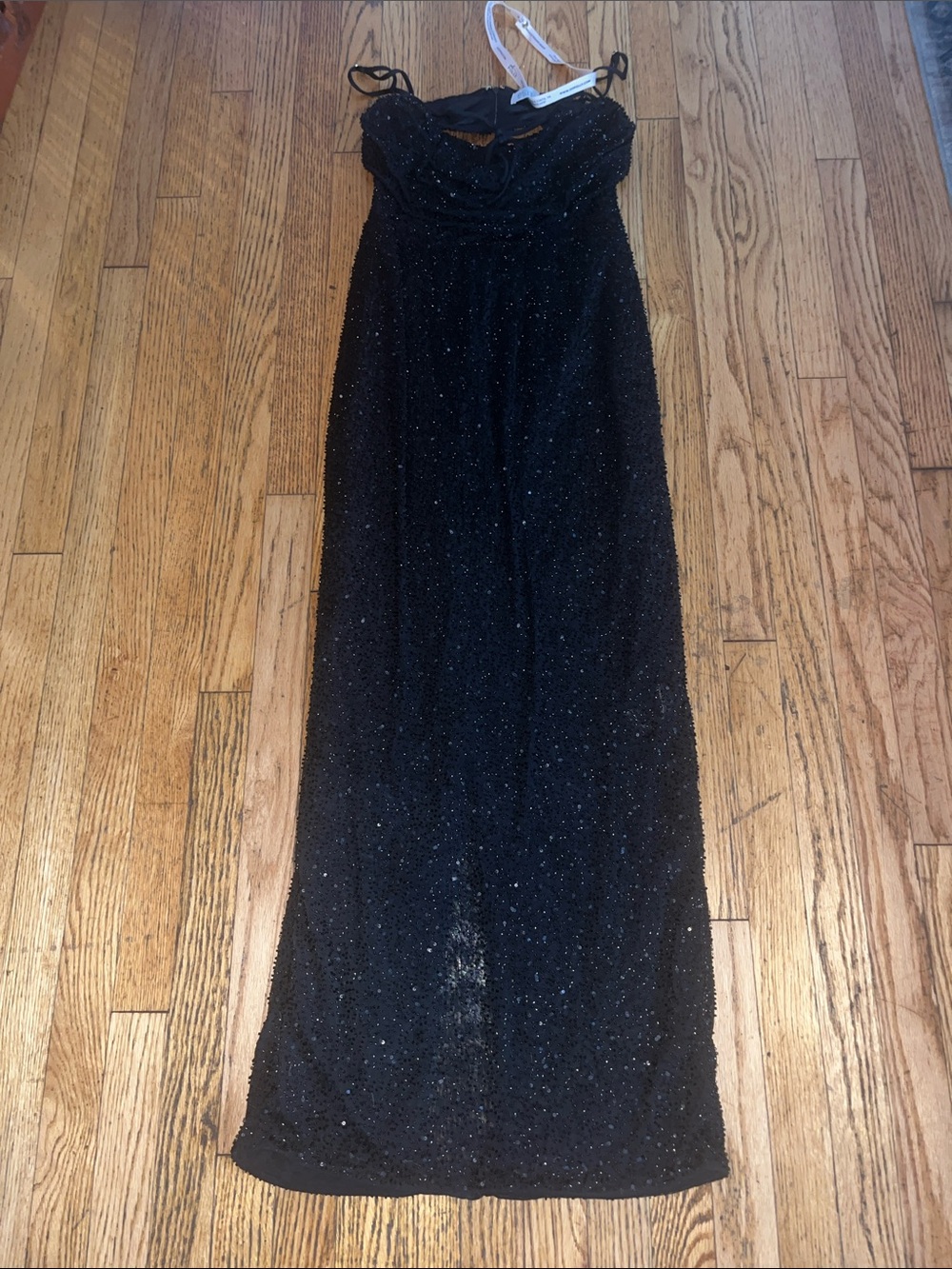 Oh Polly Monte Carlo Embellished Cowl Neck Maxi Dress in Black Sz US 12 - Picture 3 of 9